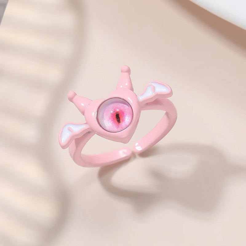 Funny Little Monster Ring Childlike Cute One-Eyed Ins Student Children Girlfriends Couple Gifting New