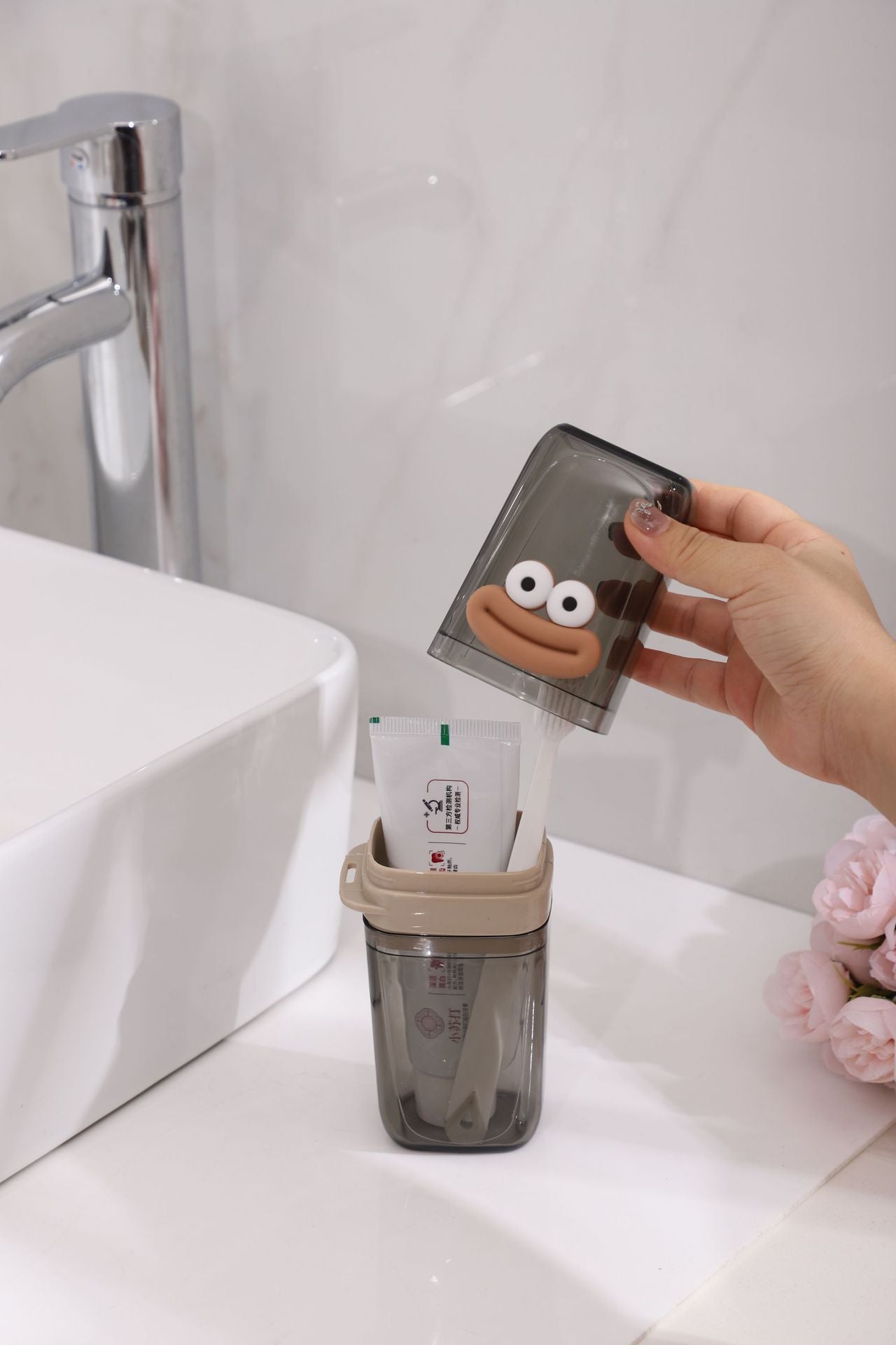 Cartoon Cute Mouthwash Cup Home Children Travel Portable Washing Cup Soap Box Set Toothbrush Cup Toothpaste