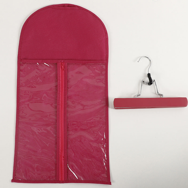 In Stock Thickened Zipper Portable Wig Dust Cover PVC Window Non-Woven Fabric Hang Clothes Storage Dustproof Bag Wholesale