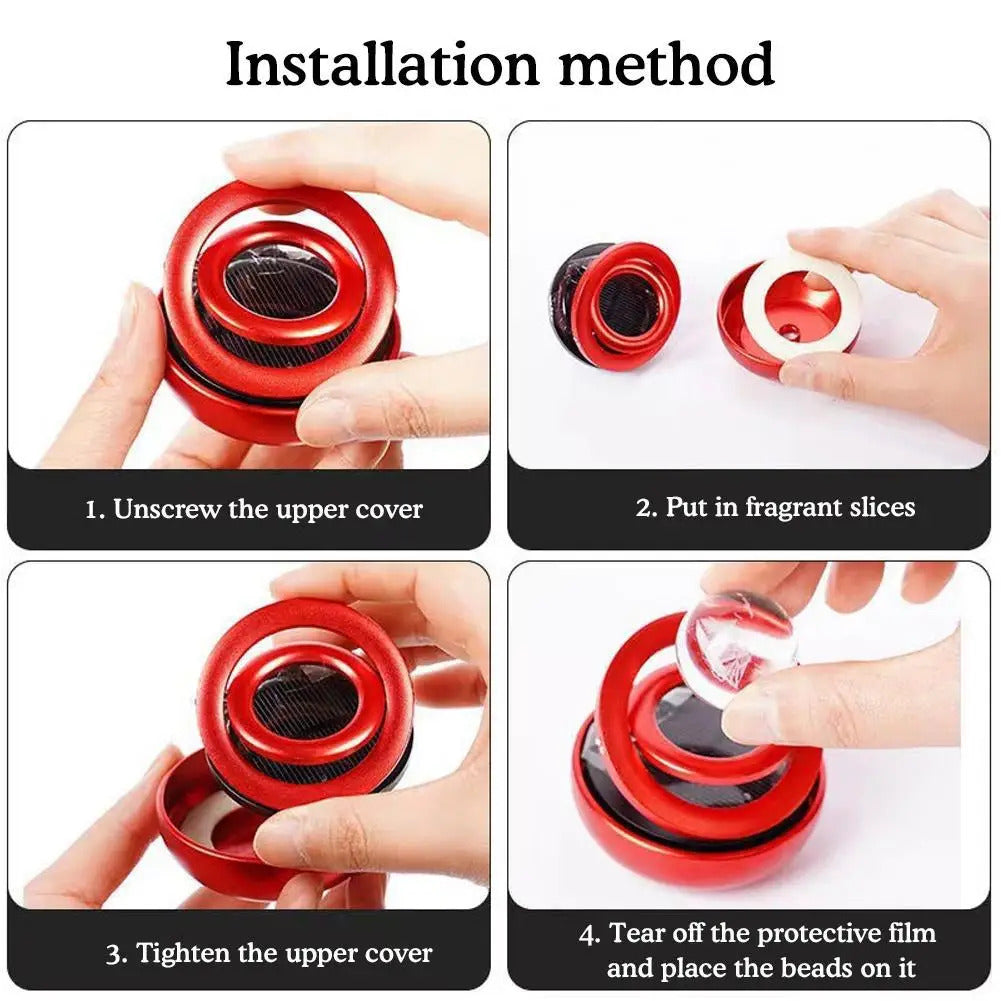 Car Solar Aromatherapy Ornaments Car Double Suspended Crystal Ball Aromatherapy Perfume Ornaments Creative Ornaments