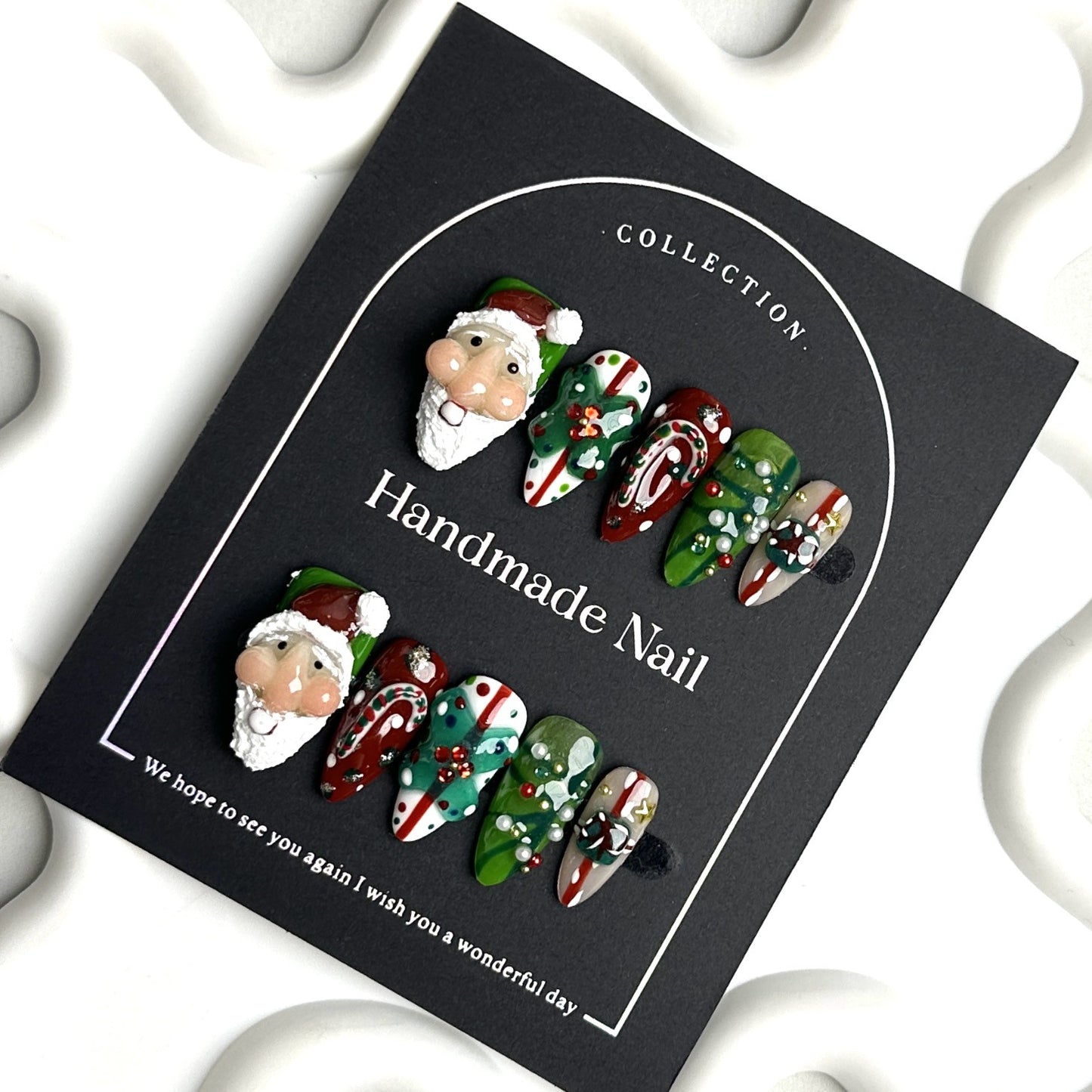 Nail Stickers Wearable Nail Tips Purely Handmade Pinch Design Christmas European and American Cross-Border Wholesale