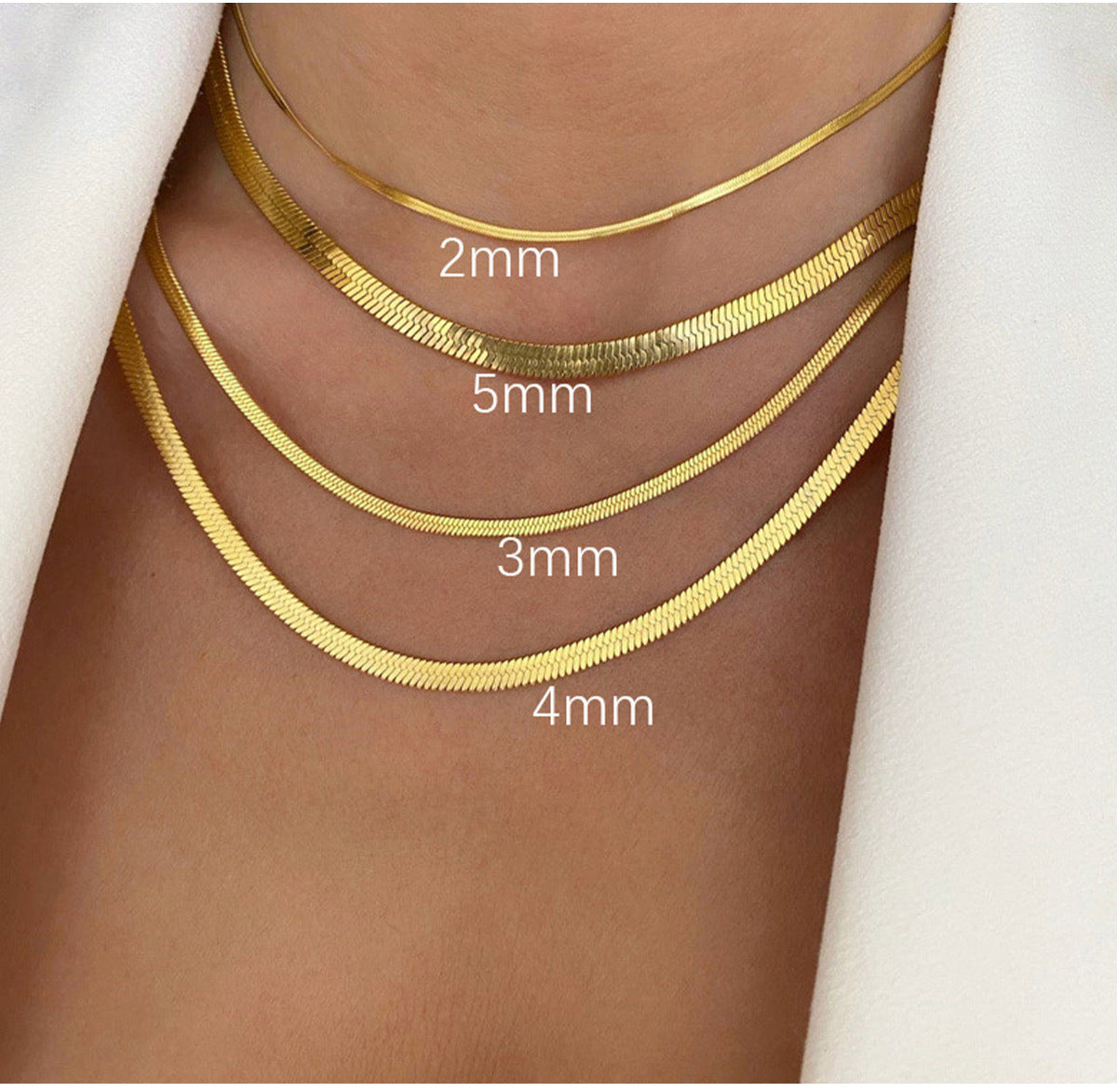 Double Layer Snake Bone Chain Necklace for Women, Light Luxury, High-end Feel, Personality, Trendy Versatile Blade Collarbone Chain, Simple Chain