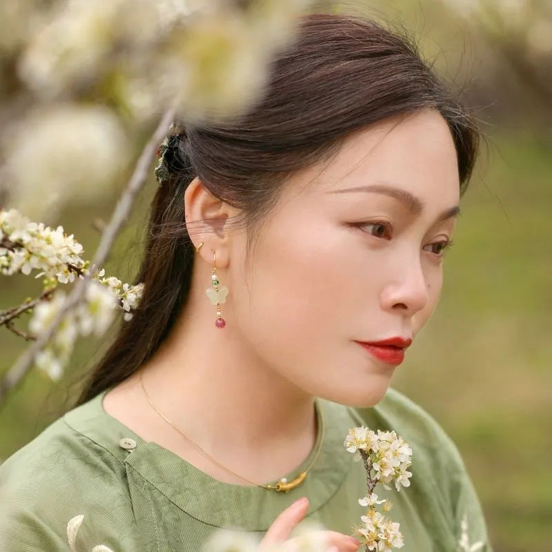 Antique Cheongsam Butterfly Earrings Hanfu Earrings Accessories Butterfly New Chinese Long Earrings Hook