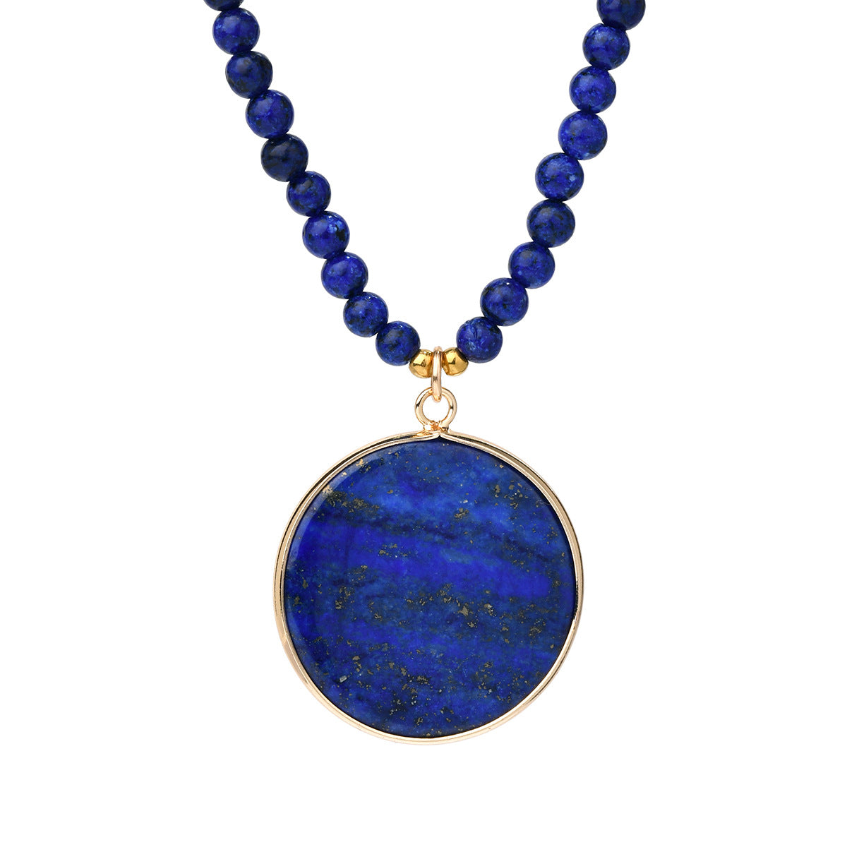 Lapis Lazuli Beaded Necklace for Women, Light Luxury High-End Water Drop Pendant Necklace Jewelry