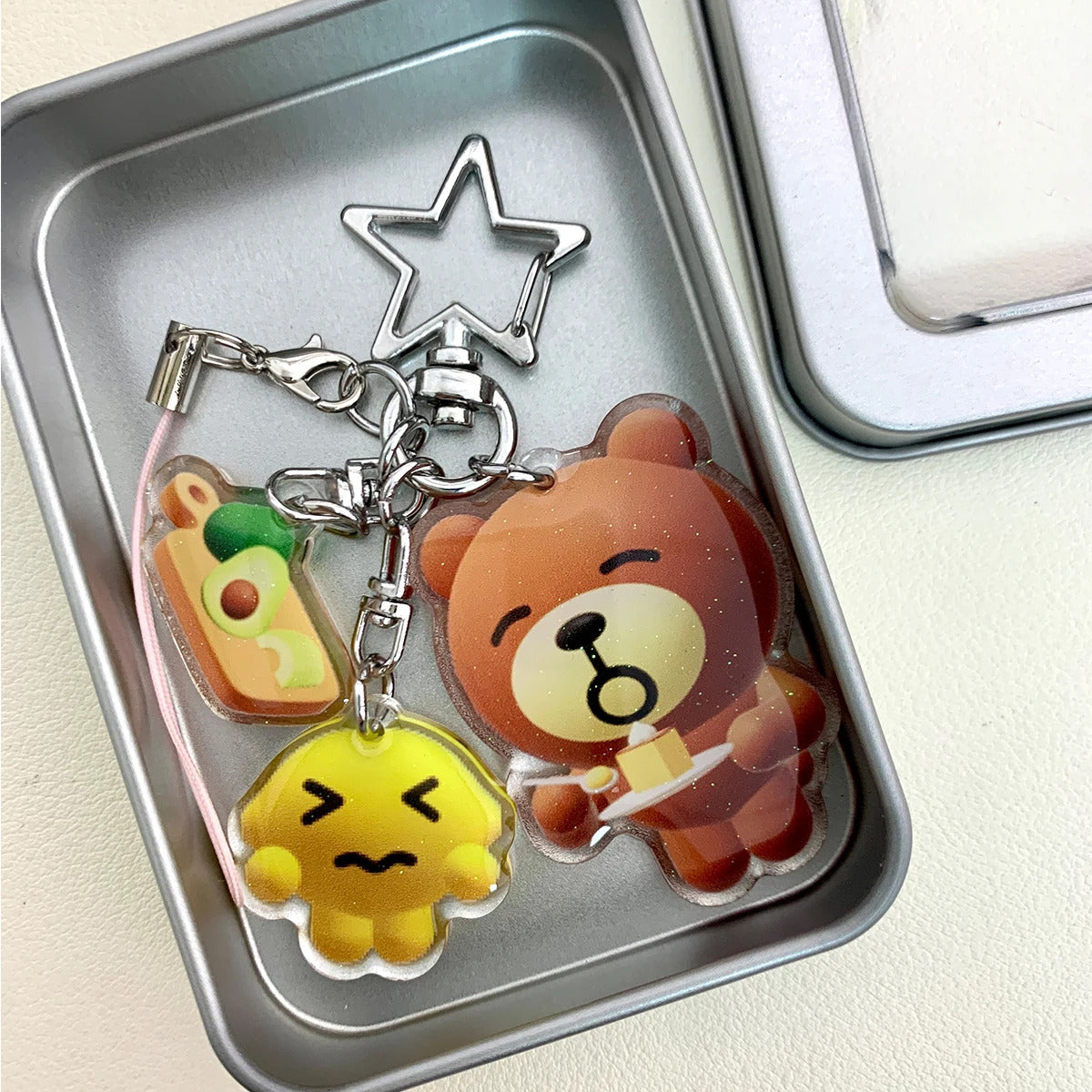 WAKAWAKA Charm Resin Acrylic  Phone Charm with Star Decal Book Phone Lanyard Keyring Keychain Wing Heart Phone Strap