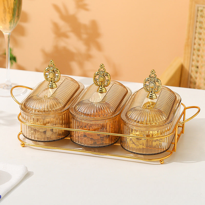 Living Room Household Coffee Table Nut Plate Oval Dish Compartment Plate Snack Plate Dessert Plate Nut Plate Candy Plate