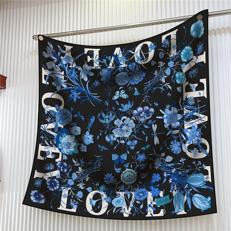 New Year Gift 90cm Large Square Scarf Scarf Women'S Scarves Spring And Autumn Style Fashion Shawl European American Twill Print