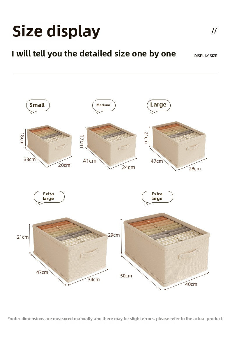 Drawer Style Wardrobe Storage Box Household Fabrics Clothes Pants without Lid Storage Cotton and Linen Storage Storage Basket Box