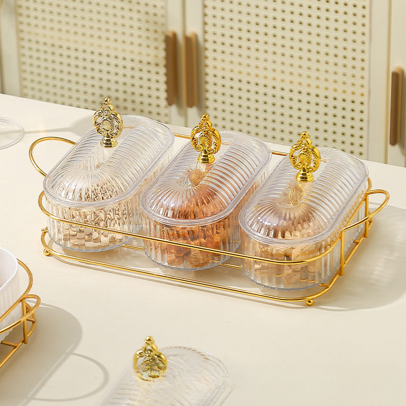 Living Room Household Coffee Table Nut Plate Oval Dish Compartment Plate Snack Plate Dessert Plate Nut Plate Candy Plate