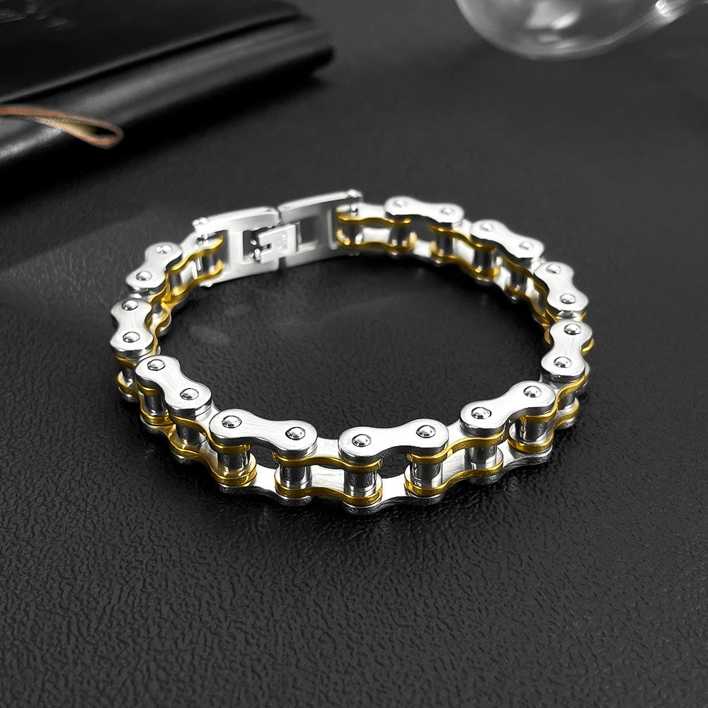 Bracelet Titanium Steel Men's Bracelet Rock Personalized Motorcycle Chain Bicycle Bracelet