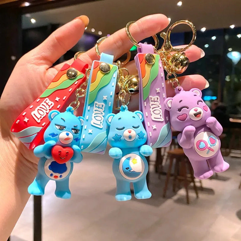 Care Bears Kawaii Keychain for Boys Girls Anime Cartoon Cute Key Ring Bag Car Fashion Decorative Pendant Children Toys Gifts