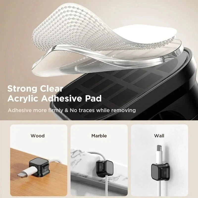 Magnetic Cable Clip Winder Holder Adhesive Wire Keeper Cord Cable Organizer Usb Charging Line Winder For Office Desktop Home