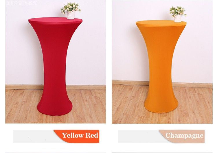 Elastic Round Table Cover Cocktail Table Cover Bar Table Cover Tablecloth Exhibition Hotel Banquet Decorative Tablecloth Round Table