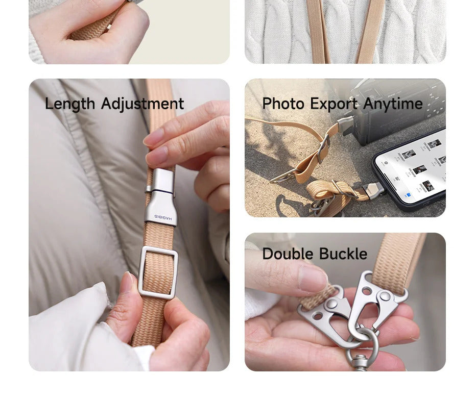 Hagibis Universal Phone Lanyard USB C to USB C Cable Phone Strap Anti-loss C to C Cord for iPhone 16 Pro Max Camera Sony Fuji