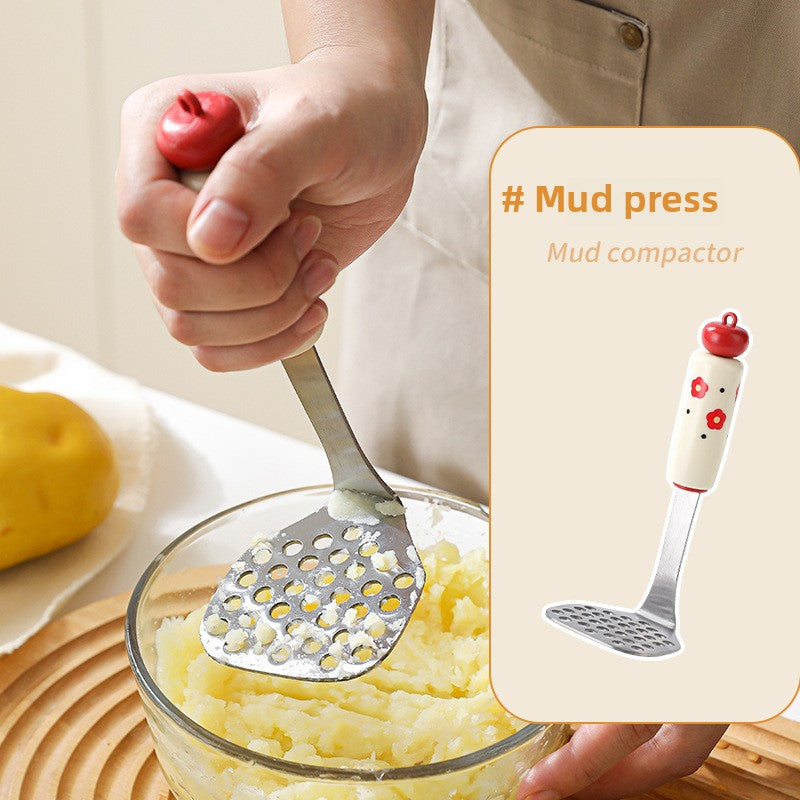 Potato puree press stainless steel baby food baking suit flour sieve egg strainer