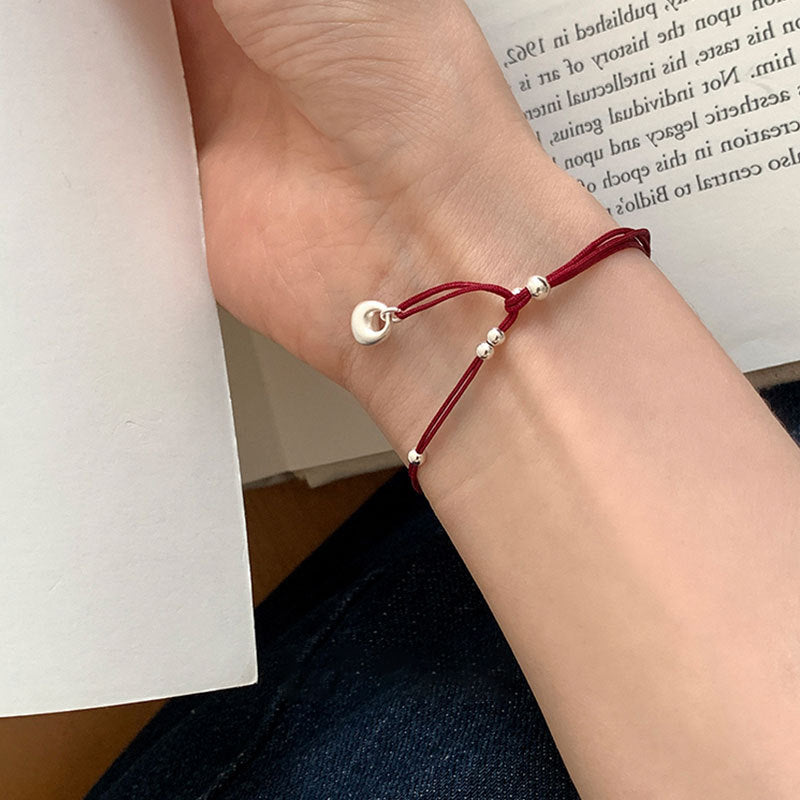 Xiaofutuo Red String Woven Bracelet for Women New Chinese Style Light Luxury Retro Hand Ring Jewelry