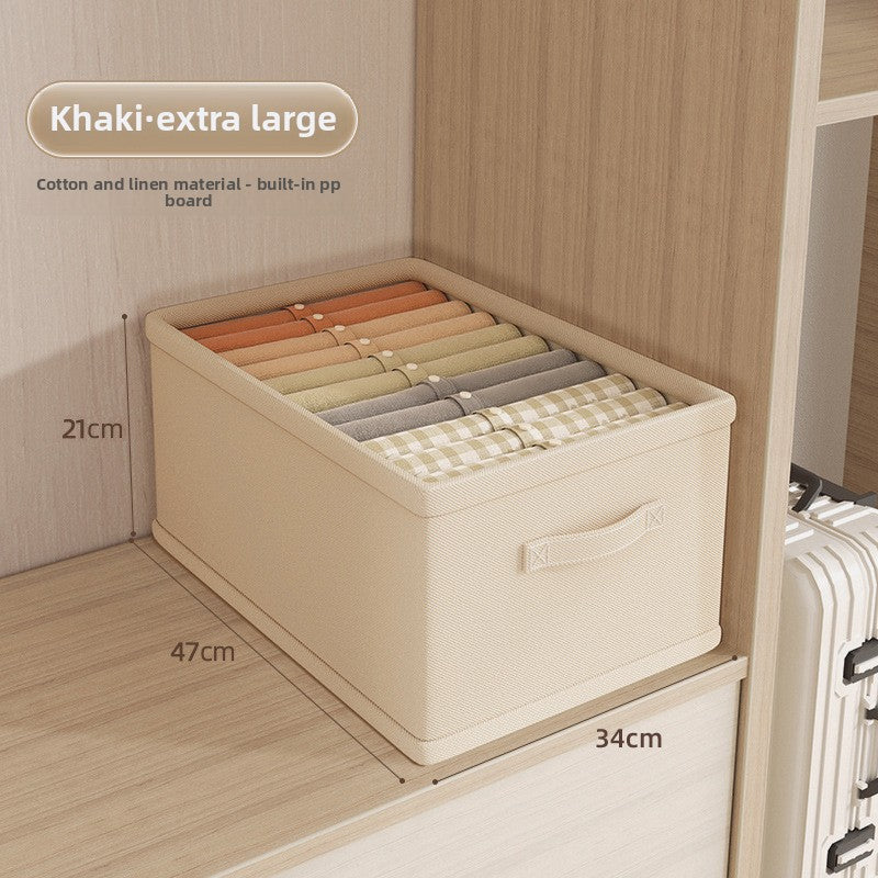 Drawer Style Wardrobe Storage Box Household Fabrics Clothes Pants without Lid Storage Cotton and Linen Storage Storage Basket Box
