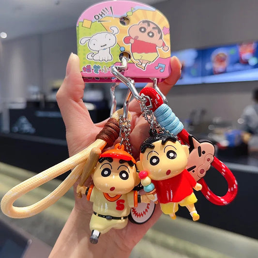 Anime Crayon Shin-Chan Classic Cute Shape Keychain Doll Car Key Chain Couple Backpack Hanging Ornament Birthday Pendant Gifts
