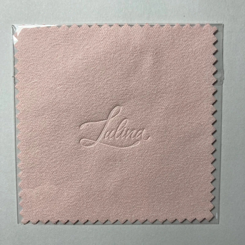 100pcs Emboss Custom LOGO 8*8cm Silver Polish opp bags Cloth for silver Jewelry Cleaner Blue Microfiber suede fabric material