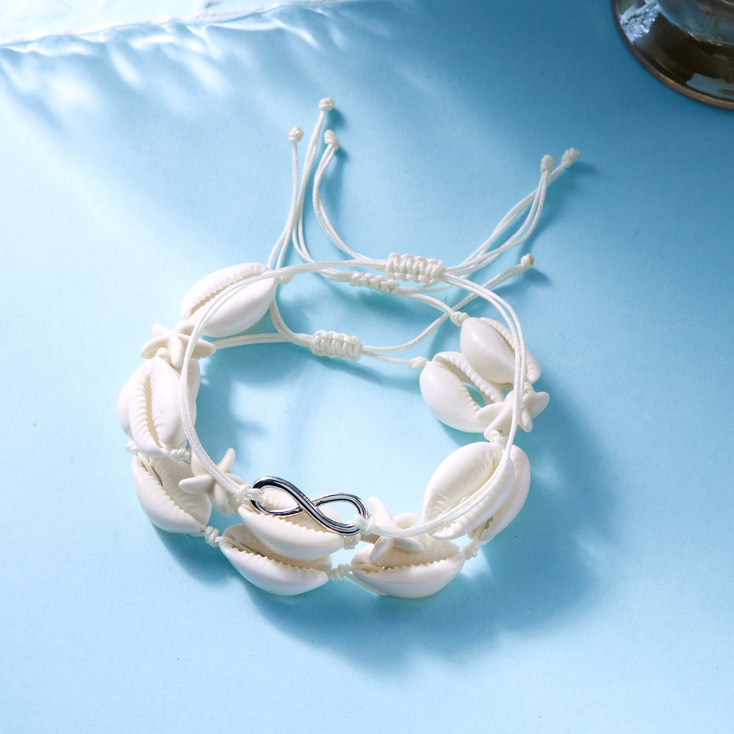 Bohemian Style Beach Vacation Conch Starfish Turtle Seed Bead Bracelet for Women