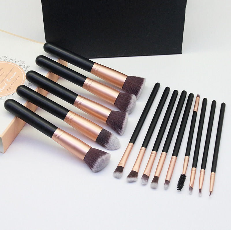 Amazon Hot-Selling Amazon 14-Piece Makeup Brush Set Loose Powder Foundation Brush Soft Bristle Brush Cangzhou In-Stock Wholesale