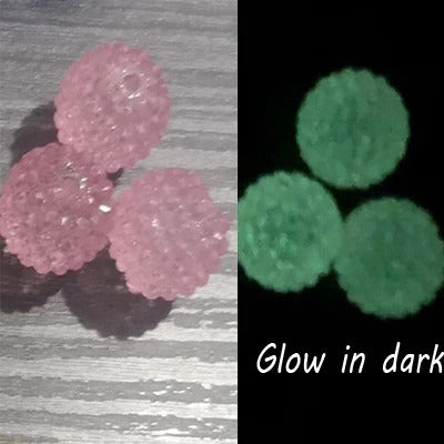 Newest  20mm 100pcs/bag Resin Rhinestone Glow In Dark Beads For Fashion Chunky Jewelry/Necklace