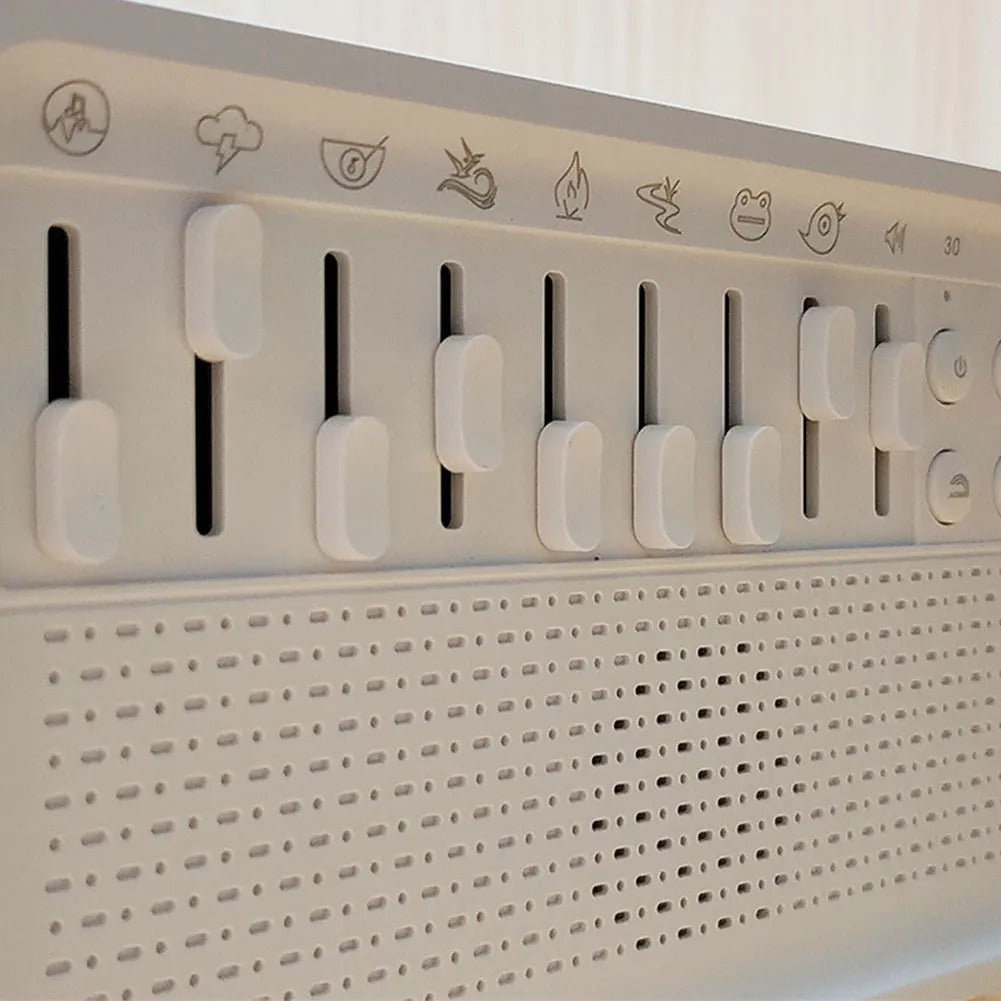 Bluetooth White Noise Machine with Essential Oil Diffuser Humidifier & Night Light 8 Natural Sounds BT Speaker for Sleep Therapy