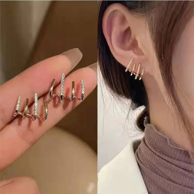 Fashion Exquisite Rhinestone Decor Ear Cuff Earring for Woman 2023 New Arrival Christmas Gift Stud Earrings Fashion Jewelry