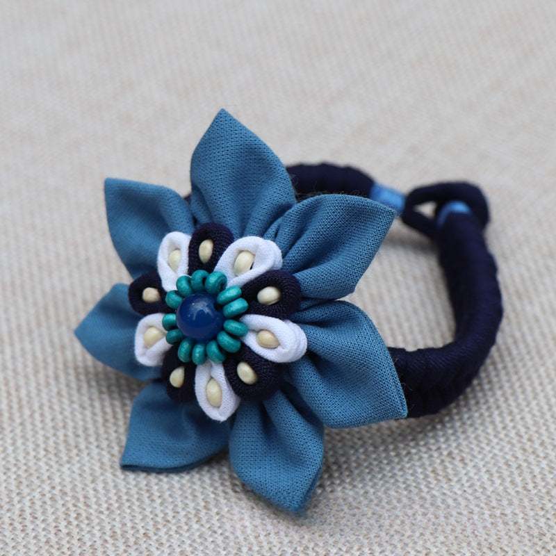 Blue Tie Dye Cloth Bracelet Dali Lijiang Hot Sale Hand-stitched Flower Fabric Bracelet Bracelet
