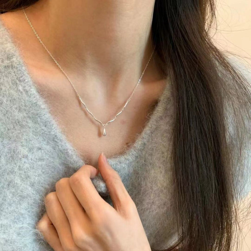 Li Luo New S925Sterling Silver Pearl Necklace Accessory for Women, Non-Fading, High-End Feel, Versatile Spring/Summer Clavicle Chain Wholesale