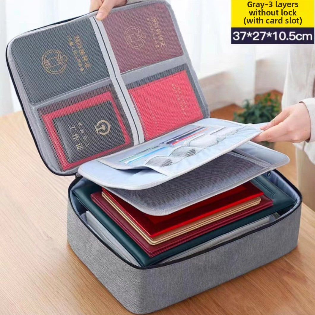 Home Id Storage Bag Large Capacity Household Certificate Passport Card Pack Waterproof Folder File Organizer Storage Bags