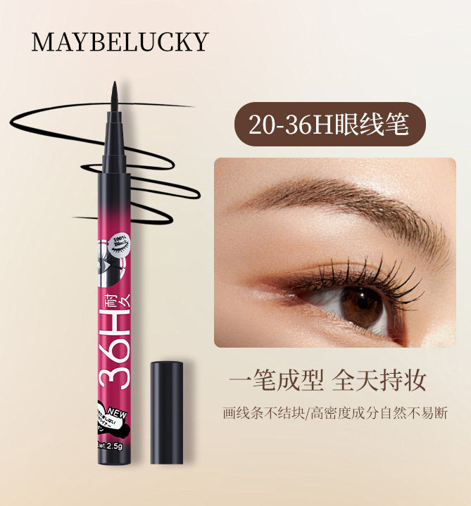 Cross-Border Wholesale MAYBELUCKY 36H Eyeliner Ultra-Fine Waterproof Smudge-Proof Long-Lasting European and American Export Eyeshadow Liquid