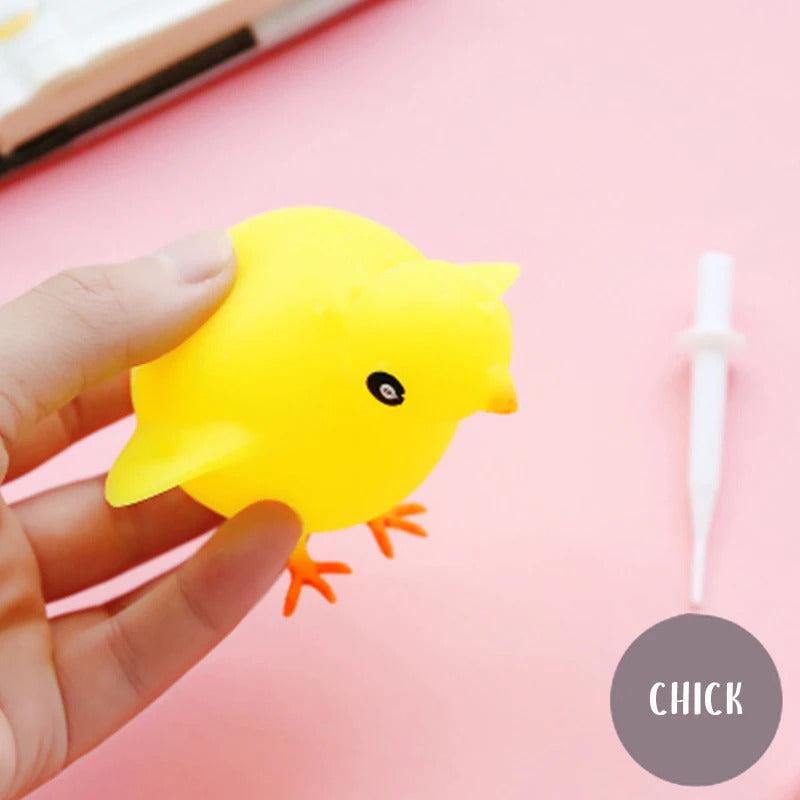 Creative soft rubber inflatable chicken hippo pop up animal blow Balloon animal Stress Relief squeeze toy prank gift