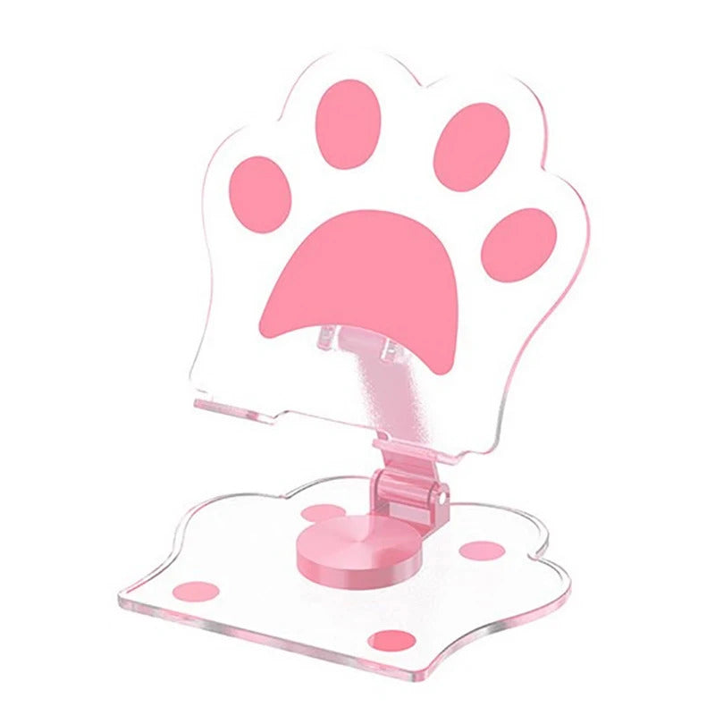 Cute Phone Stand Height Adjustable Phone Desktop Mount Acrylic Cat Claw Durable Stand For Recording Video Charger Compatible