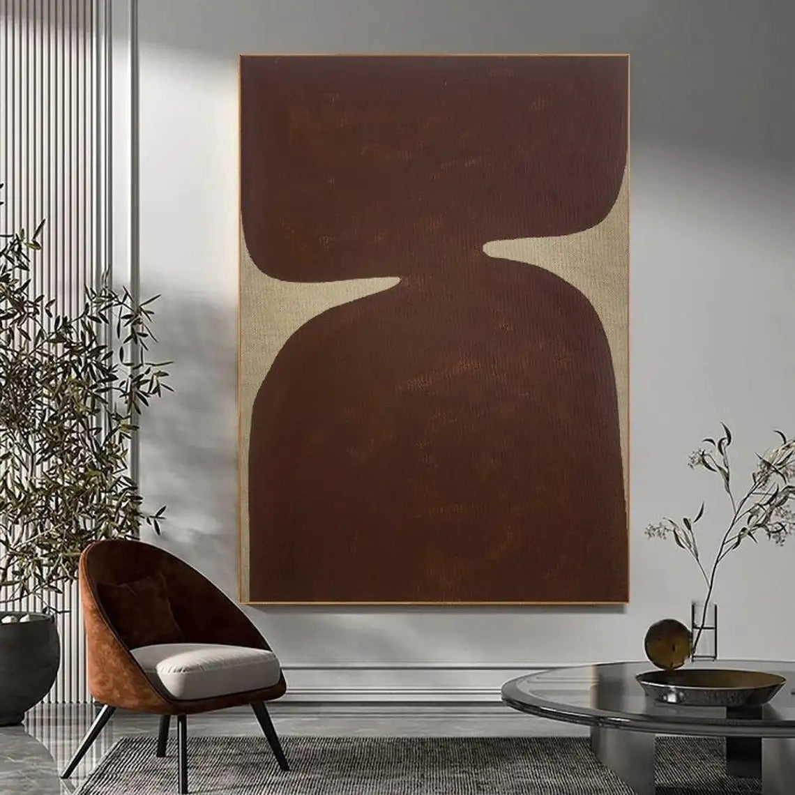 Large Abstract Wall Art Beige and White Painting Abstract Handmade Painting Living Room Home Decor Minimalist Contemporary Art