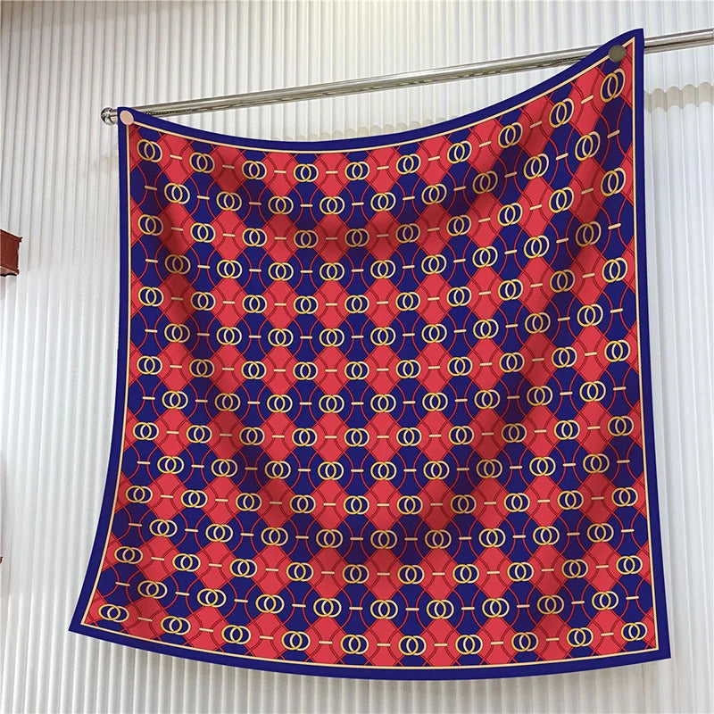 New Year Gift 90cm Large Square Scarf Scarf Women'S Scarves Spring And Autumn Style Fashion Shawl European American Twill Print