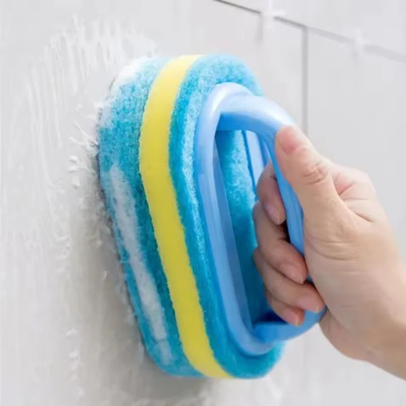 Cleaning Brush with Handle Kitchen Sponge Wipe Thickening Bathroom Tile Cleaning Sponge Household Stain Removal Clean Tools
