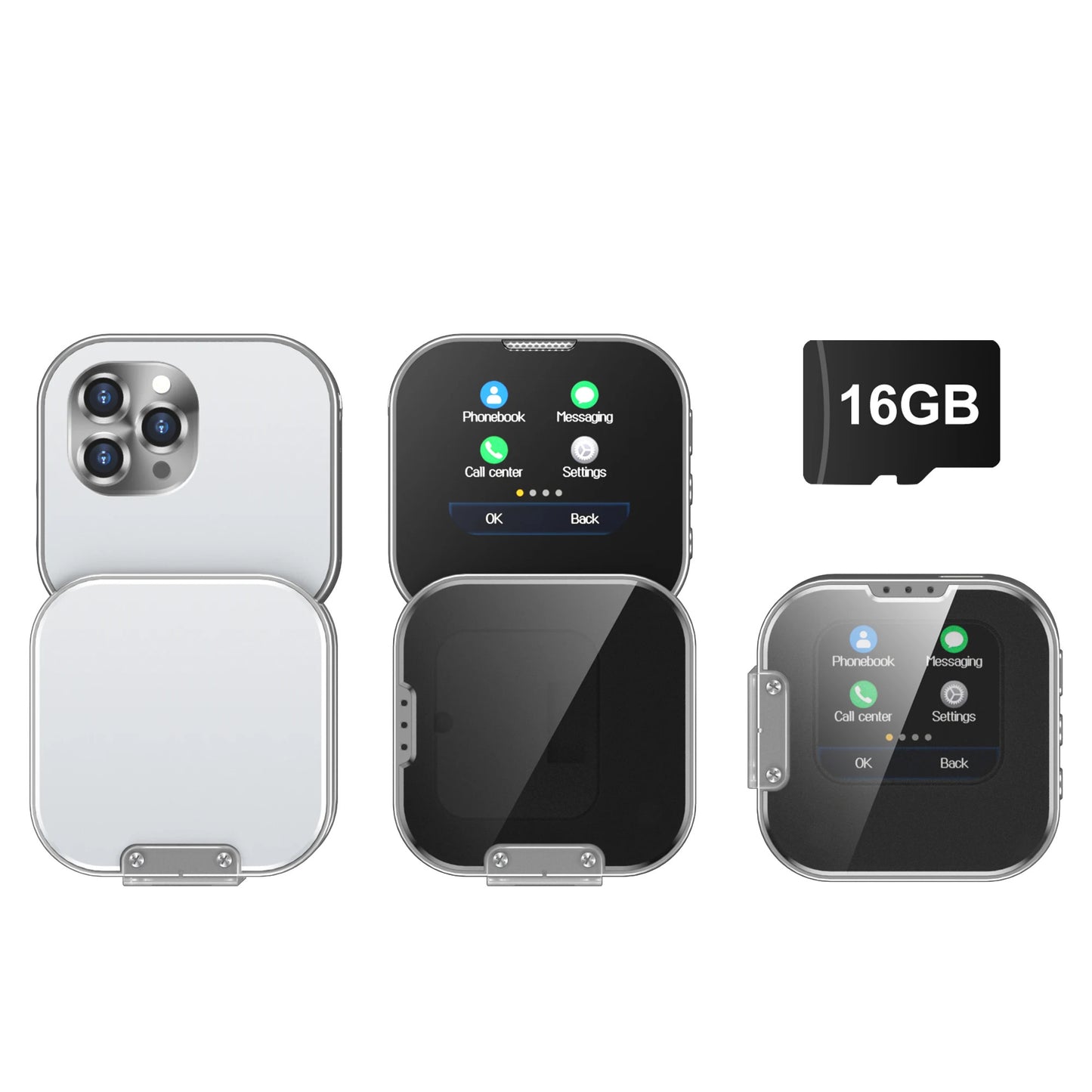 SERVO i19 Rotate Small Box Touch Mobile Phone 2SIM Standby Magic Voice Bluetooth Sync Music Torch Mini Rotation Cellphone Type-C