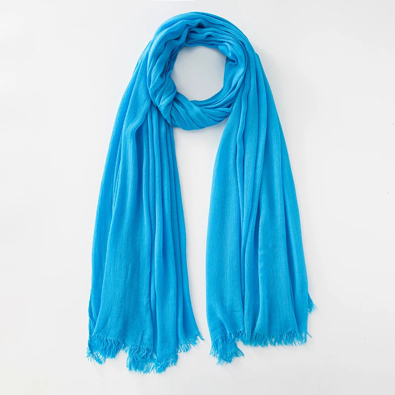 61 Colors Soft Cotton Viscose Scarf Rayon Material Muslim Hijab Mid Eastern Plain Solid Color Headscarf With Tassel
