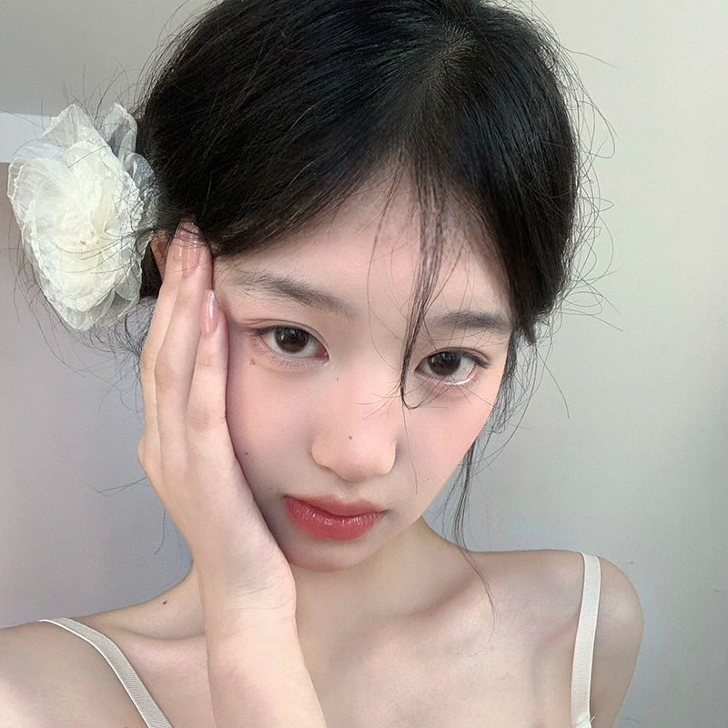 Vacation Organza Flower Hair Clip Travel Outing Hair Accessories Atmosphere Clip Duckbill Clip Hairpin Side Clip Hair Ornament