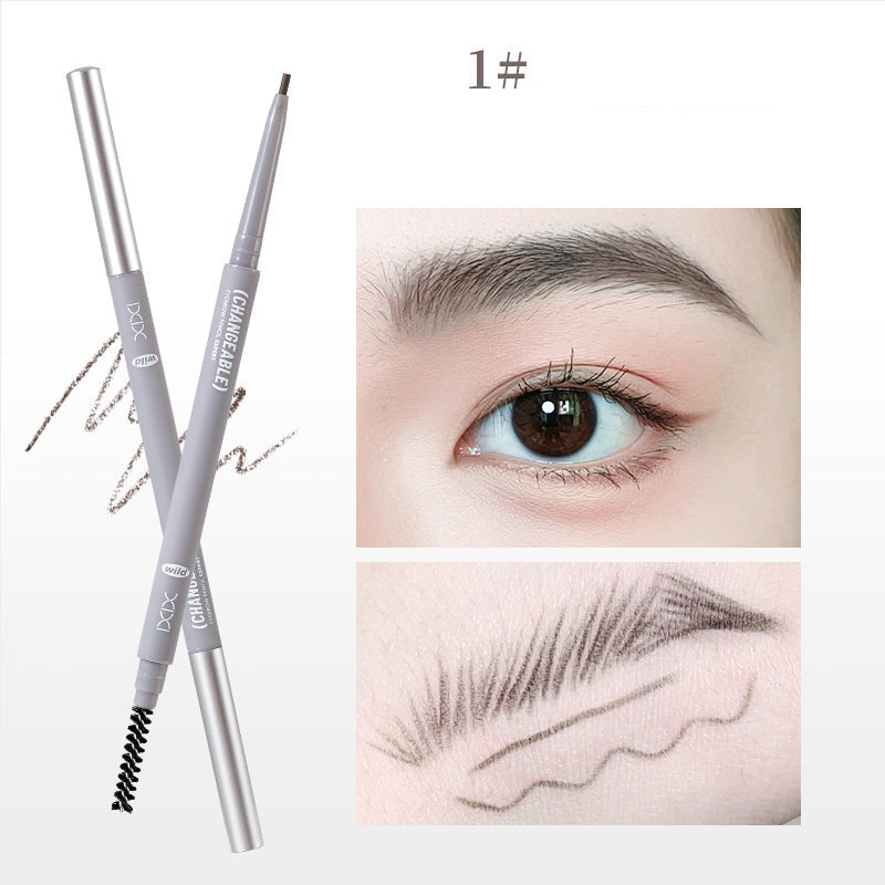 Makeup Xixi 3D Contour Mist Eyebrow Pencil Natural Color Definition Waterproof Smudge-proof Dual-ended Eyebrow Pencil