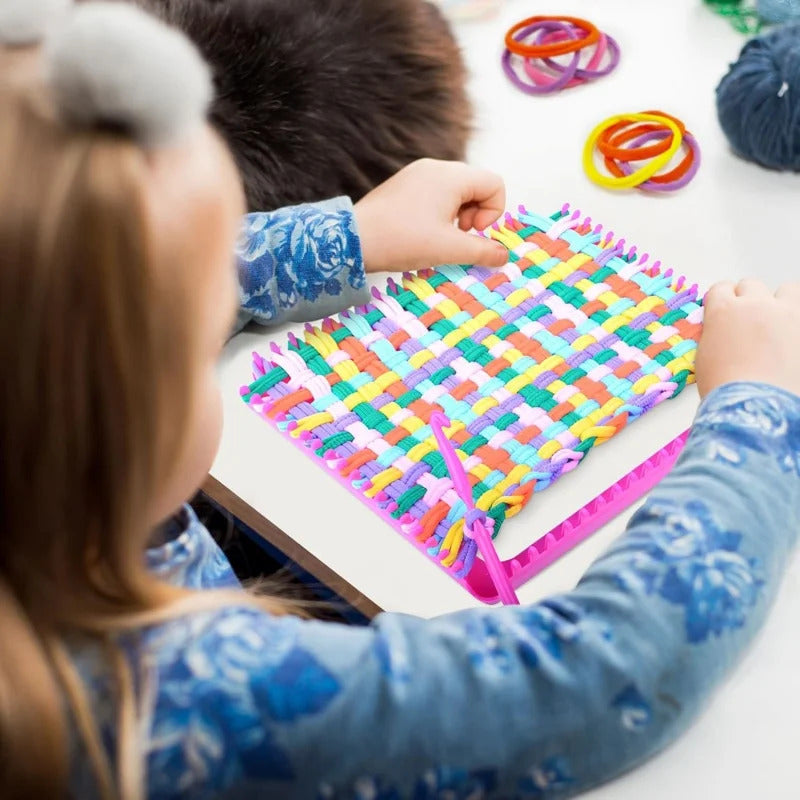 Elastic Weaver DIY Rope Loop Kids Adults Pretend Game Weaving Machine Kit Toy Beginner Pot Frame Ring Crafts Play House Gifts