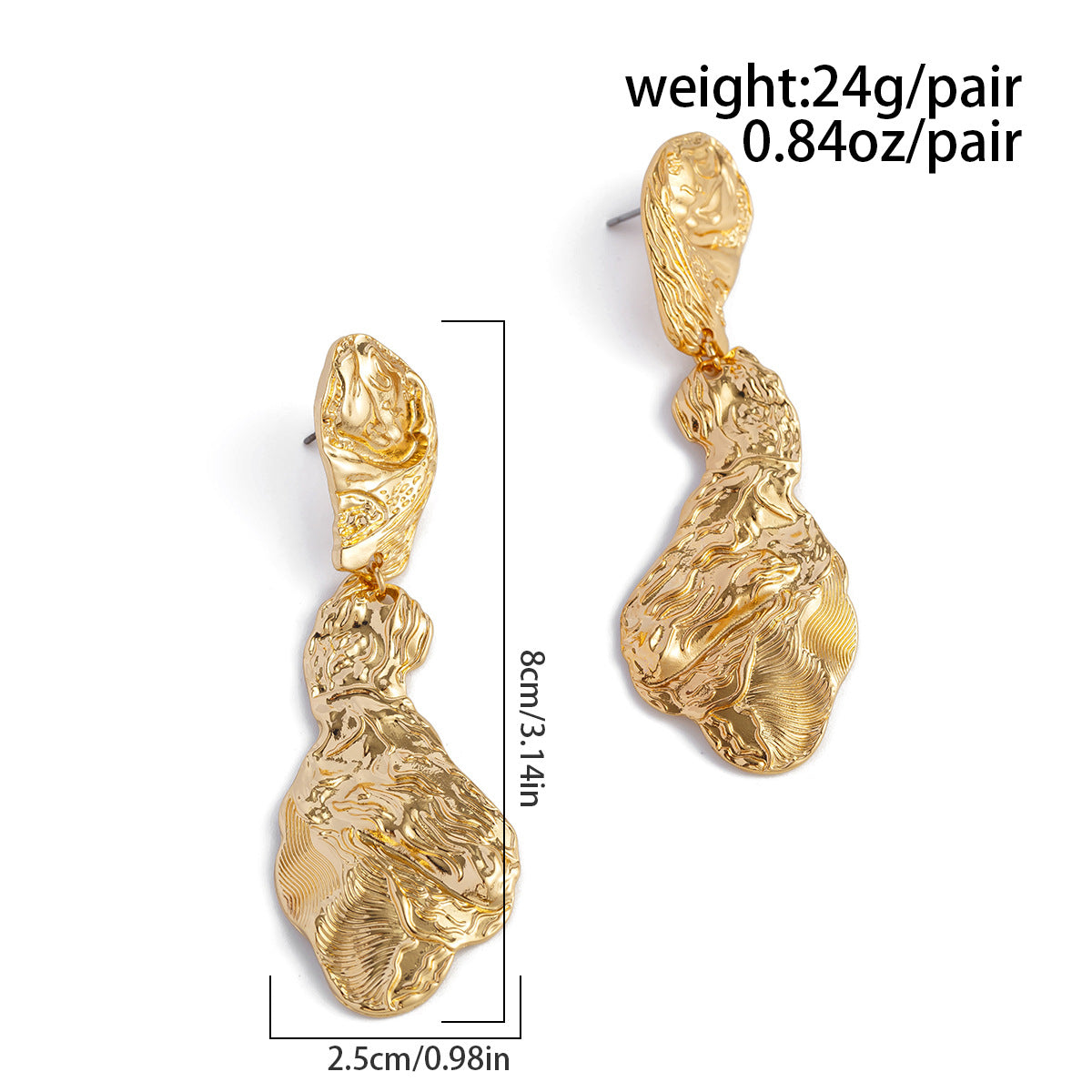 Personalized pleated hollow heart earrings various combinations of sunflower alloy earrings