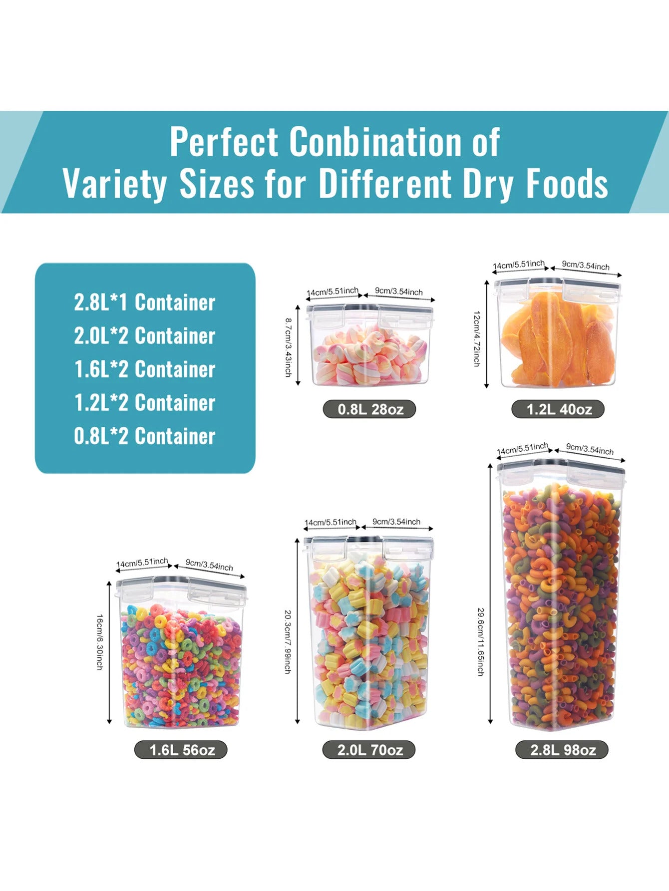 9pcs storage and organization，labeled and marked airtight food storage containers and condiment jars - keep grains, flour, salt,