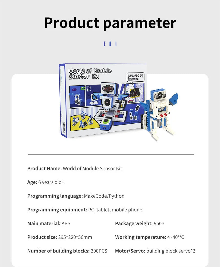 Yahboom 21 in 1 Microbit V2 Robotics Kit DIY Electronic Sensor Kit Programmable Toy for Kids Support MakeCode Python Programming