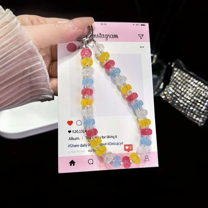 Orange Gummy For Mobile Phone Chain 2025 New Universal Girl Color Cute Key Chain Cure Lappet Gradient Color
