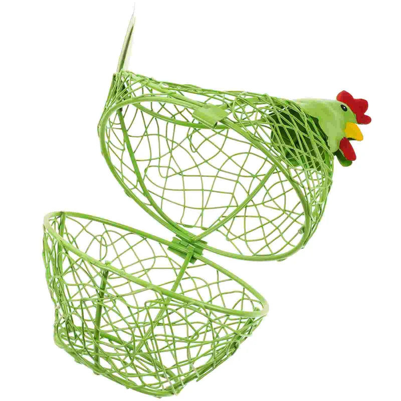 Iron Hen Shaped Egg Basket Kitchen Supply Home Garden Storage Baskets Eggs Container Household Wire Mesh Fruit ganizer