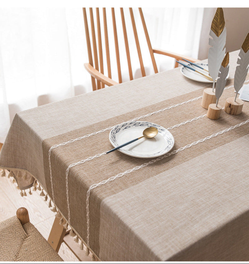 Cross-border INS Waterproof Tablecloth Home Use Imitation Cotton Linen Dining Tablecloth Modern Simple Tablecloth Table Mat Cover Towel Wholesale in Stock