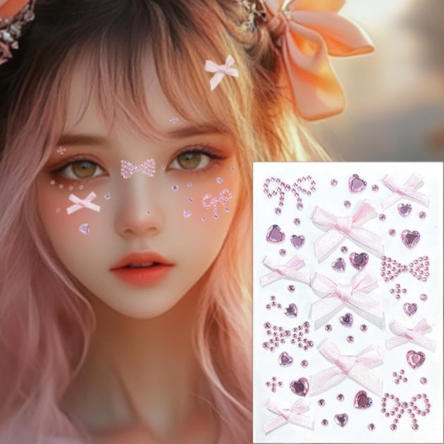 Glitter Gradient Butterfly Wing Tattoo Eye Corner Face Stickers Children's Eye Makeup DIY Stickers Fish Scale Performance Catwalk