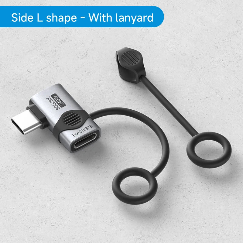 Hagibis 240W USB C to C Adapter 40Gbps 8K 60Hz 90 Degree Converter USB4 Adapter for Thunderbolt 4/3 MacBook iPhone 16 Pro Tablet